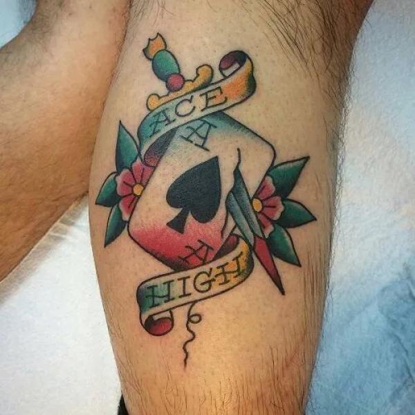 Ace of spades and dagger tattoo
