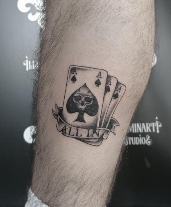 Ace of spades with skull tattoo