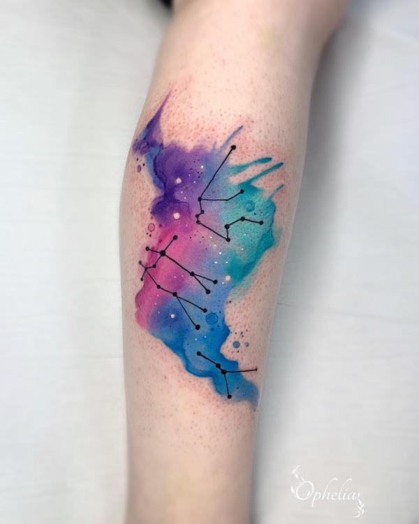 Aquarius Cancer and Gemini constellation tattoo