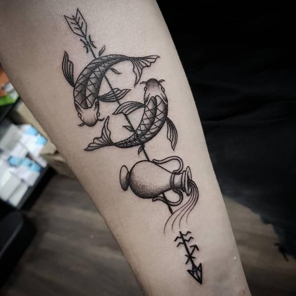 Aquarius Pisces and Sagittarius tattoo