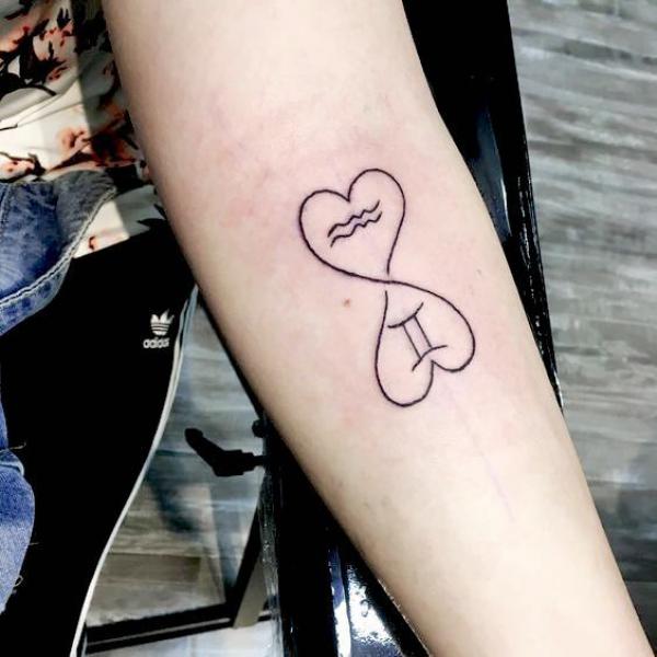 Aquarius and Gemini infinity tattoo