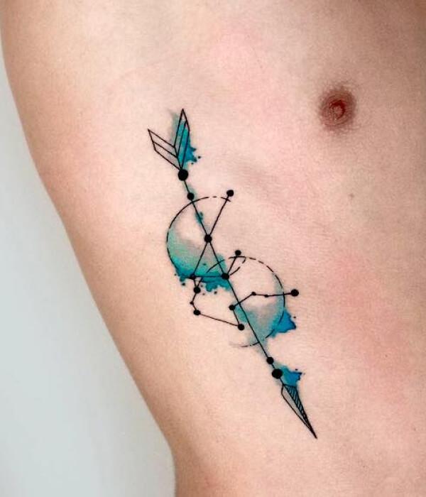 Aquarius constellation and Sagittarius tattoo