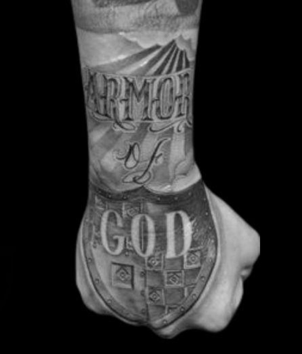 Armor of god tattoo hand