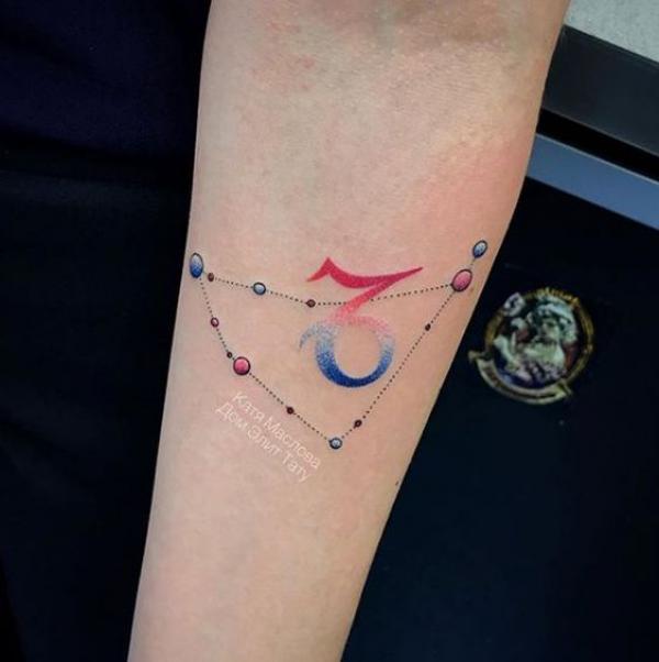 Capricorn constellation and sign tattoo
