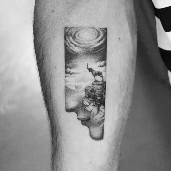 Capricorn goat man tattoo