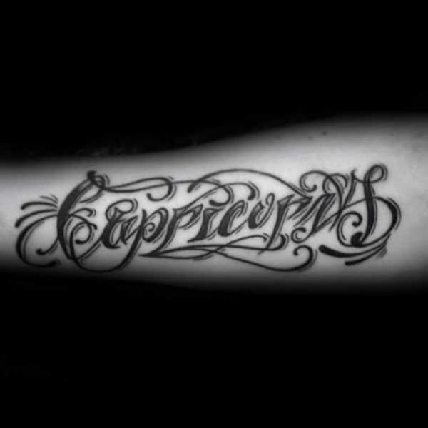 Capricorn word tattoo