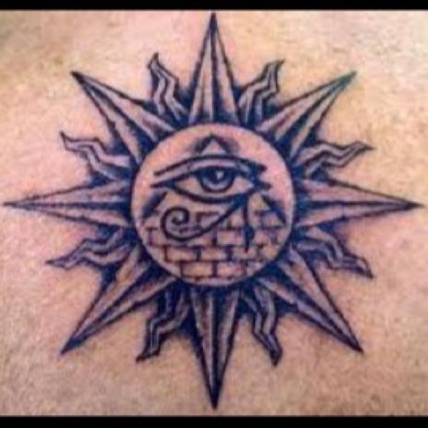 Eye of Ra Egypian sun tattoo
