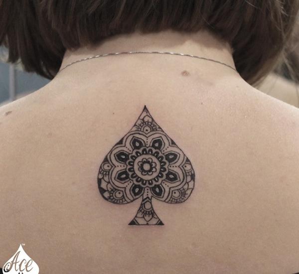 Mandala ace of spade tattoo