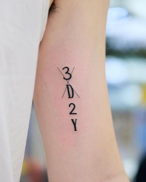 Minimalist 3d2y one piece tattoo