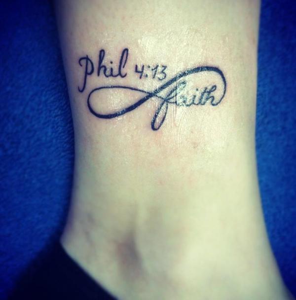 Phil 4 13 infinity faith tattoo