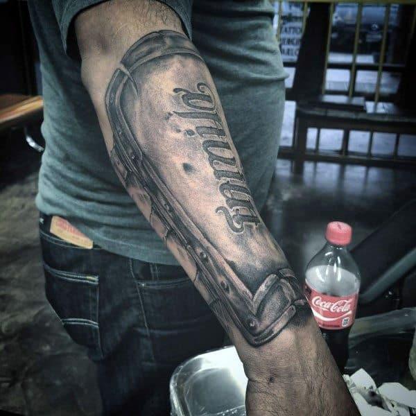 Shield forearm tattoo