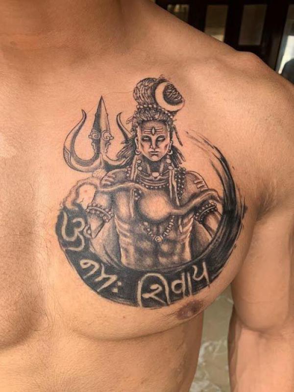 Shiva chest tattoo