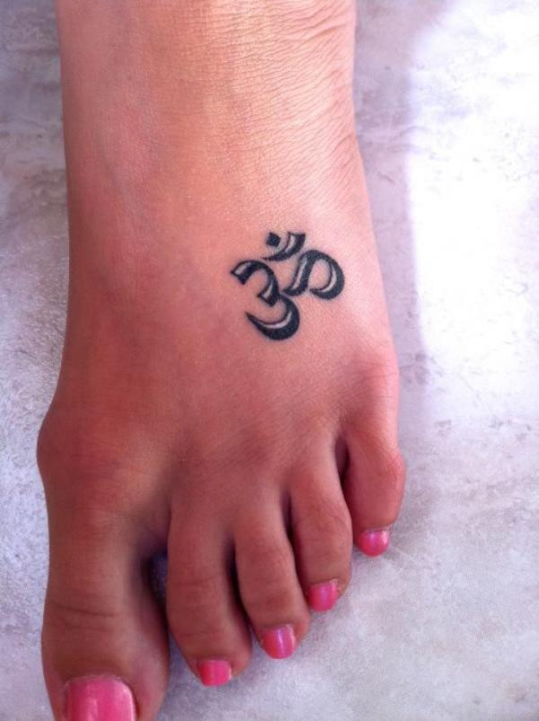 Small OM tattoo foot