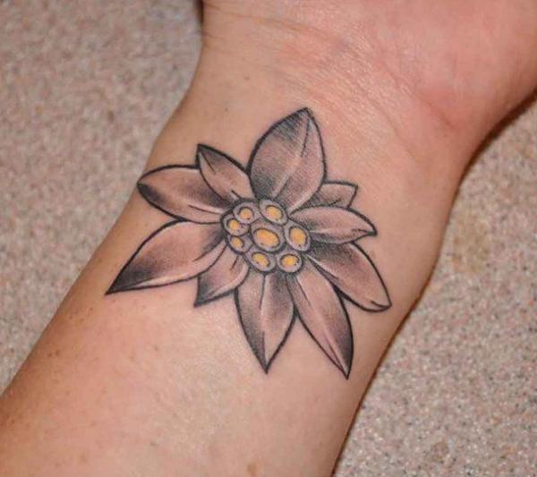 Wrist edelweiss tattoo