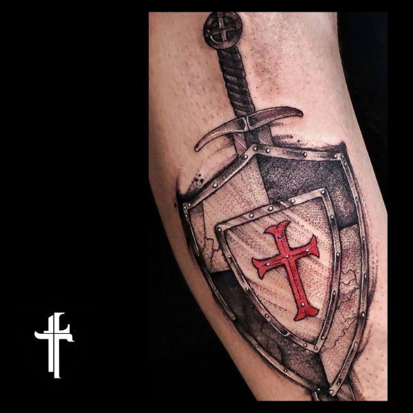 armor of god tattoo forearm