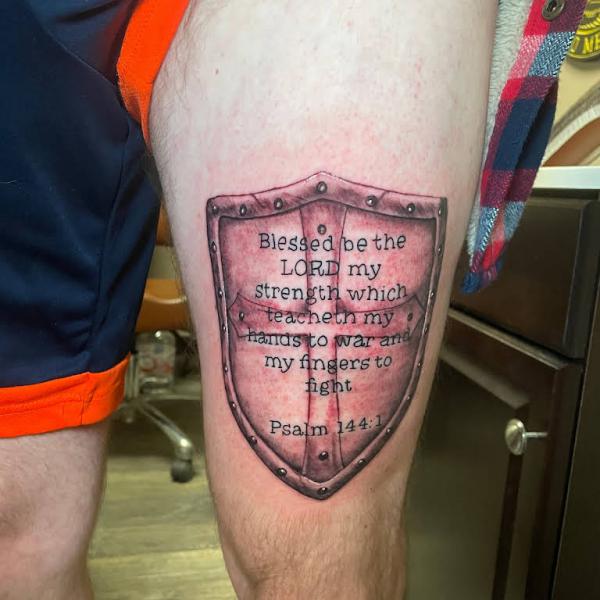 bible verse shield tattoo
