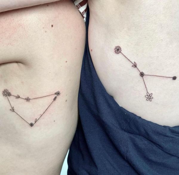 capricorn and cancer constellation matching tattoos