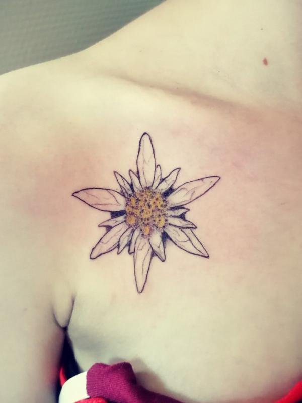 edelweiss chest tattoo