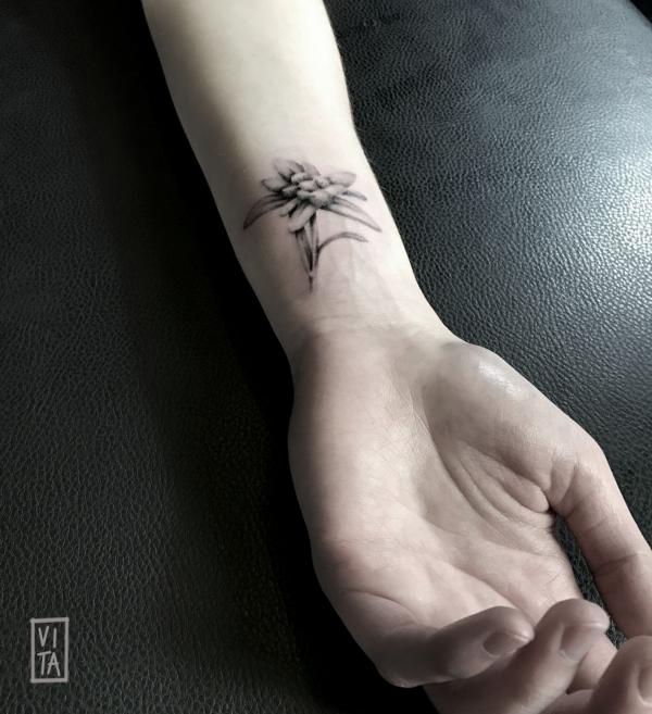 edelweiss wrist tattoo
