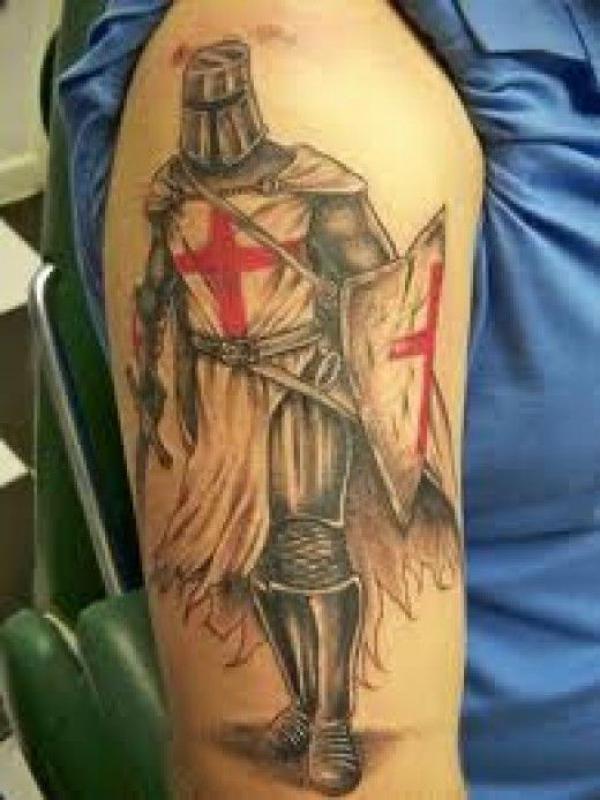 knight templar with shield tattoo
