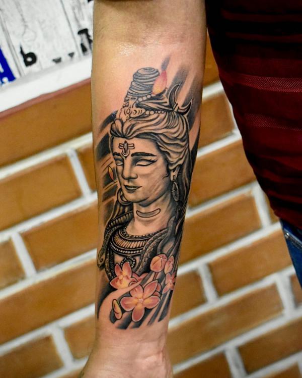Lord shiva tattoo , inked this full sleeve tattoo at Nandi tattoo studio ,  hyderabad - YouTube