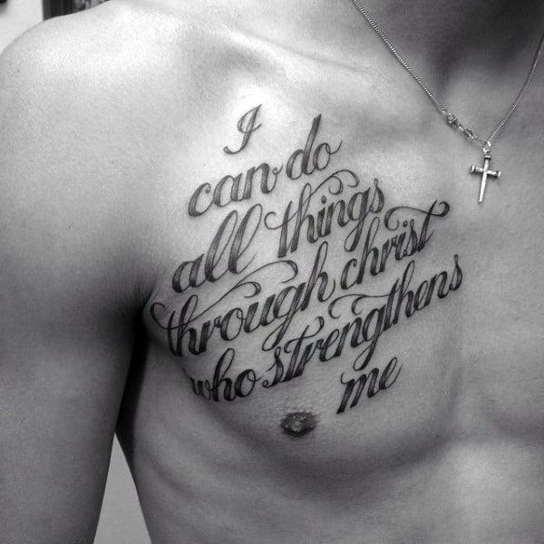 philippians 4 13 chest tattoo