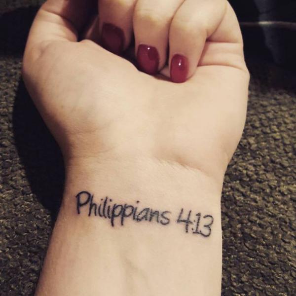 philippians 4 13 wrist tattoo
