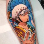 trafalgar law tattoo lower leg