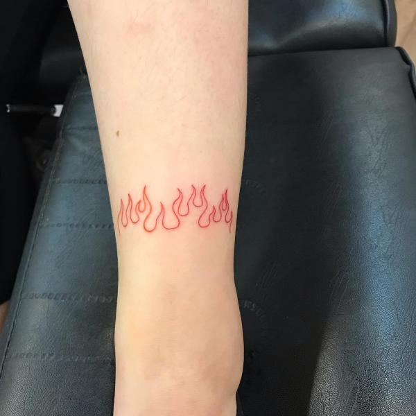 Fire line work tattoo