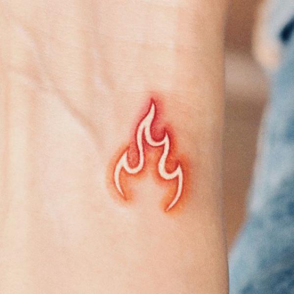 Fire outline tattoo