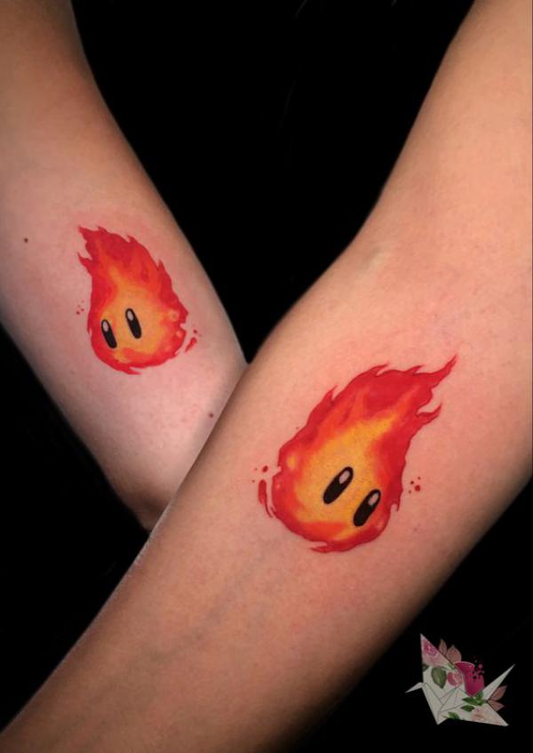 Firing Calcifer match tattoos
