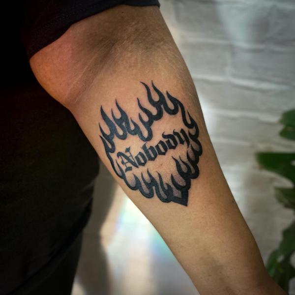 Firing heart with word Nobody