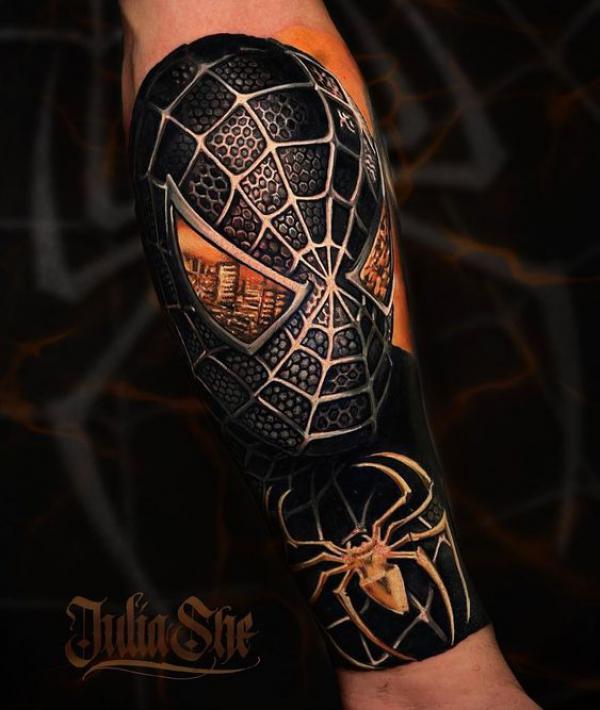 Spider Man blackout tattoo