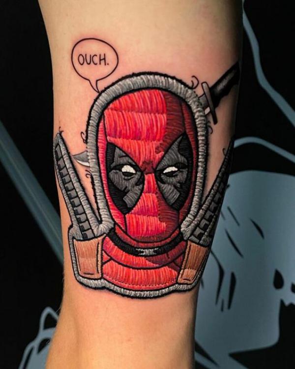 Spider Man patch tattoo