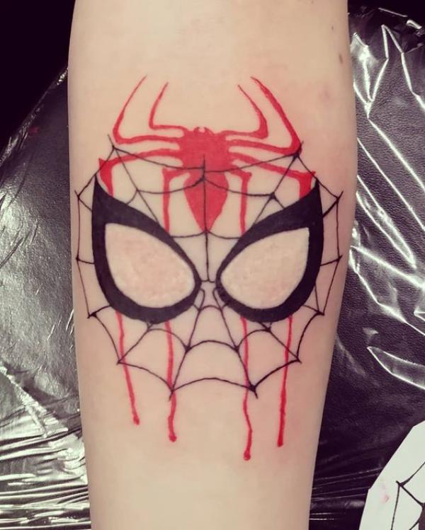 Spider Man spider web tattoo
