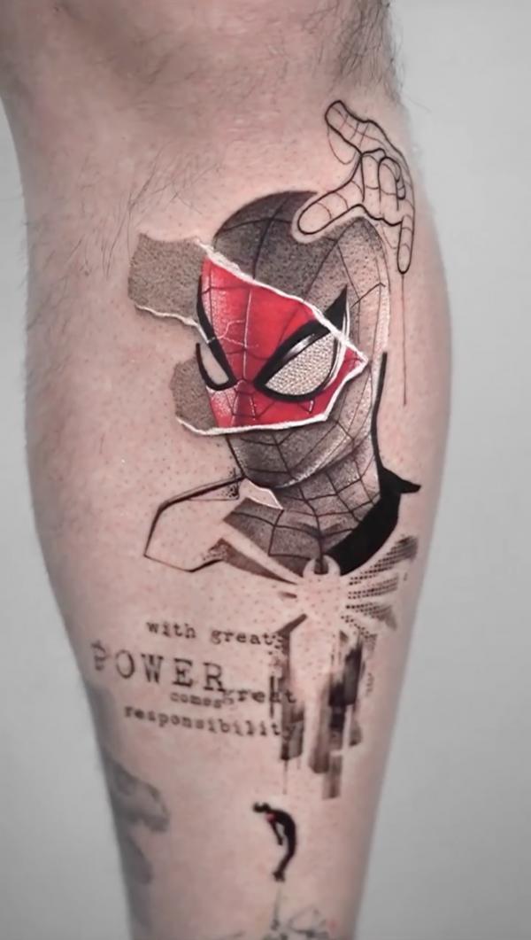With great power comes great responsibility spider man tattoo