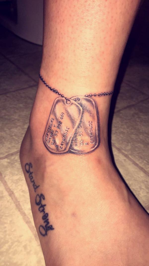 dog tag ankle tattoo