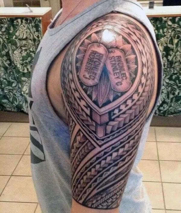 dog tag tribal tattoo