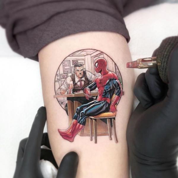 jonah jameson and spider man tattoo