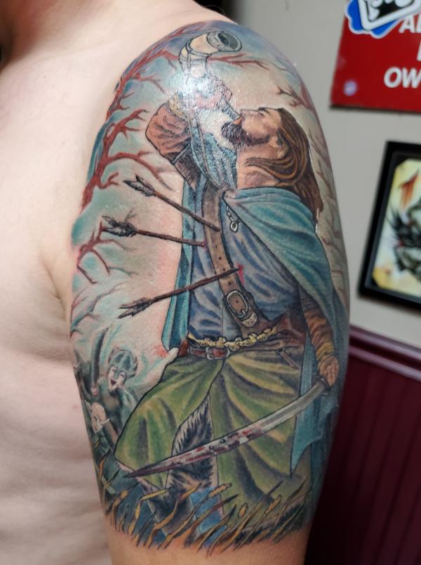 Boromir lotr tattoo colored