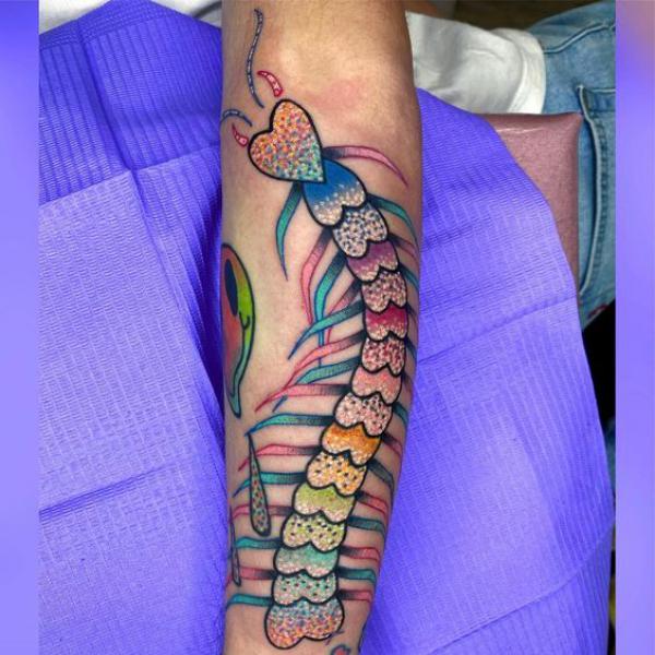 Centipede tattoo traditional