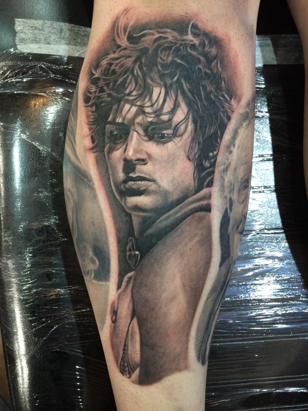 Frodo Baggins calf tattoo