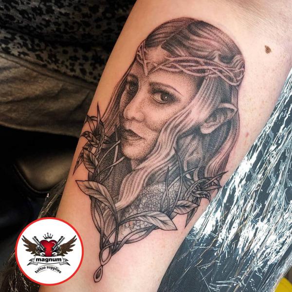 Galadriel lotr tattoo arm