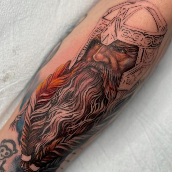 Gimli portrait tattoo