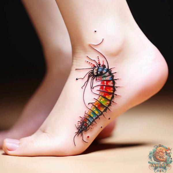Japanese Centipede Tattoo on foot