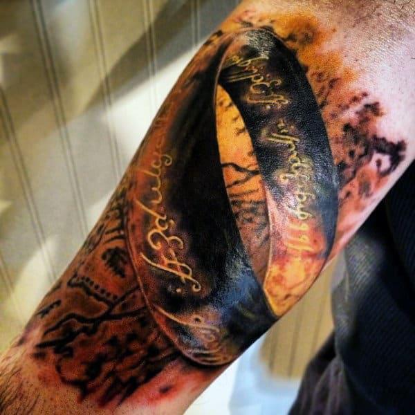 Lotr One ring tattoo arm