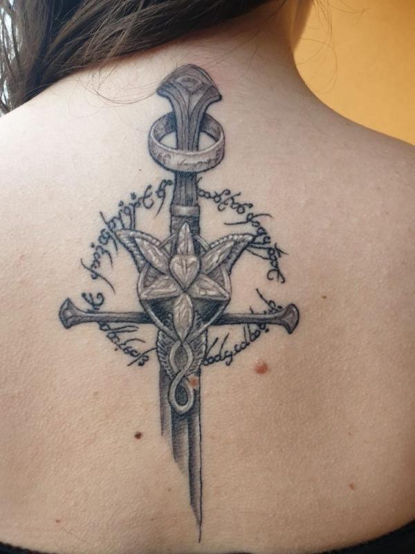Lotr sword with one ring tattoo