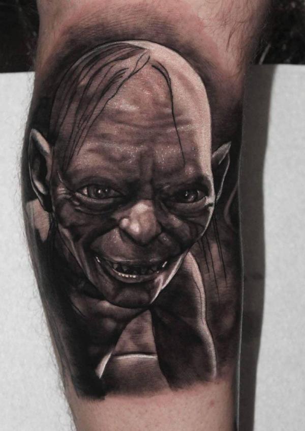 Realistic Gollum Tattoo