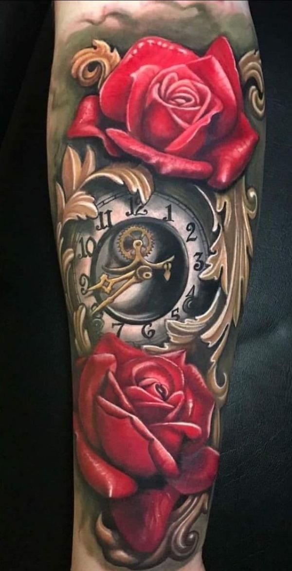 80 Rose and Clock Tattoo Designs to Inspire Your Next Ink Art and Design