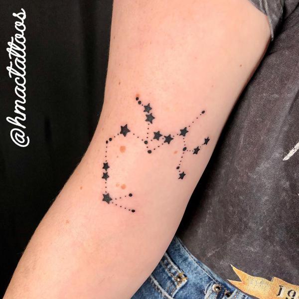 Sagittarius constellation with stars tattoo